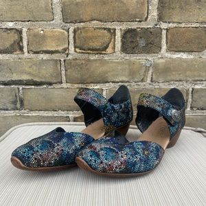 Colourful Mosaic Floral Ankle Strap Shoes by Reiker Antistress size 41